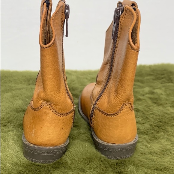Smoky Mountain Boots Tan Western Leather Boots with Side Zippers and Rubber Sole - Picture 8 of 12